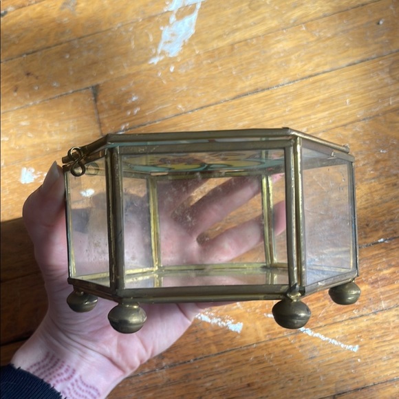 1981 George Good Hexagonal Stained Glass Vintage Jewelry Box - Picture 8 of 13